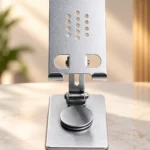 Rotating Desk Metal Phone Holder Stand 360° Foldable for Mobile & Tablet - Silver